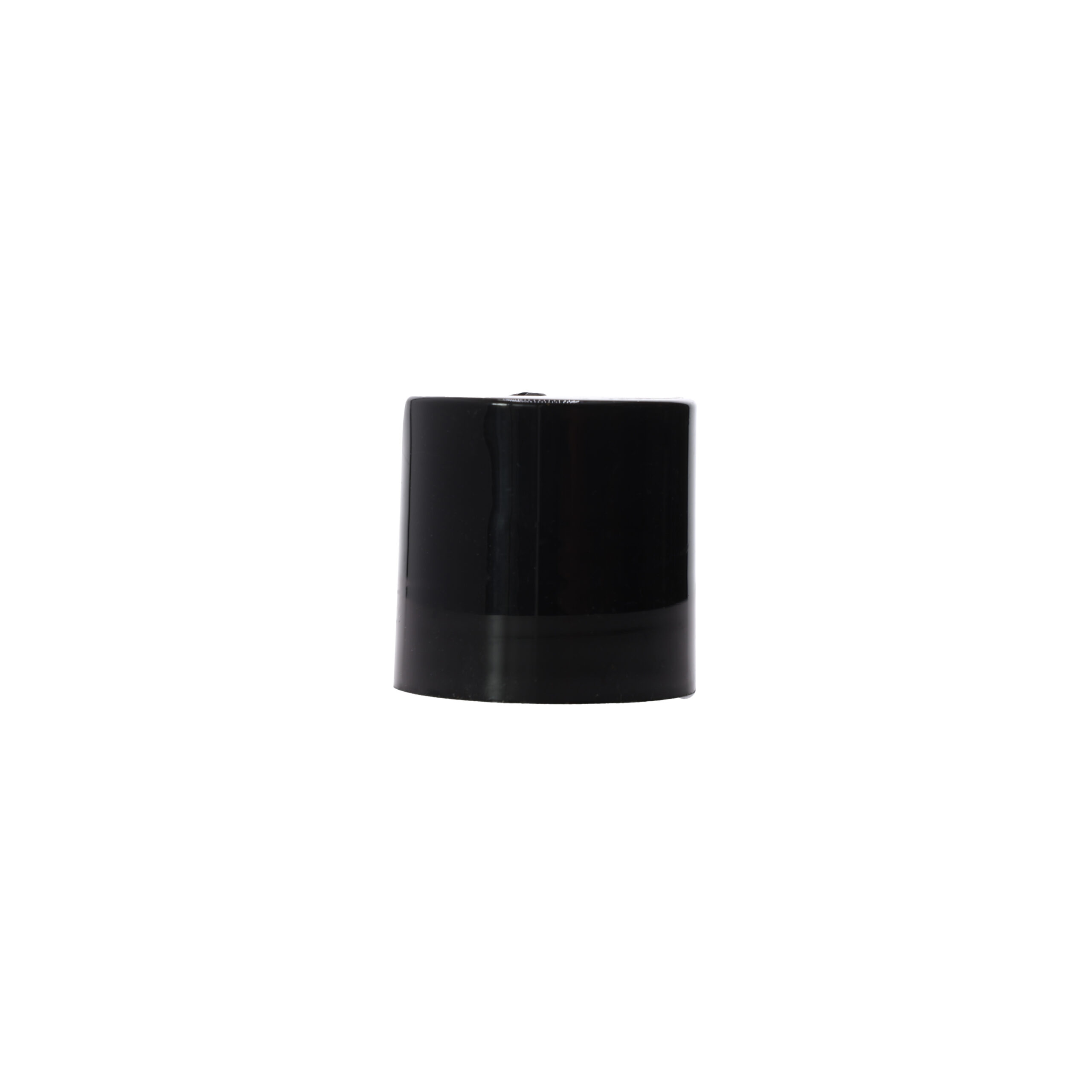 GB042803HIS-1 close cap view 28-410 Black Smooth Disc Top Cap with Universal HIS Liner