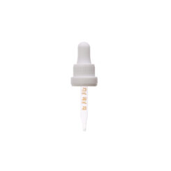 18-415 White PP Plastic Heavy Duty Tamper Evident Ribbed Skirt Dropper with 65mm Straight Medical Graduated Glass Pipette