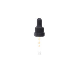 18-415 Black PP Plastic Heavy Duty Tamper Evident Ribbed Skirt Dropper with 65mm Bulb Tip Medical Graduated Glass Pipette