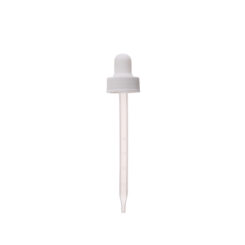 24-400 White PP Plastic Ribbed Skirt Dropper with 110 mm Straight Clear Embossed Graduated PP Plastic Pipette