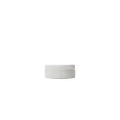 closed lid view 38-400 White PP Plastic Ribbed Flip Top Spice Cap with Pressure Sensitive Liner