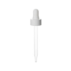 20-400 White PP Plastic Smooth Skirt Dropper with 91mm Straight Glass Pipette