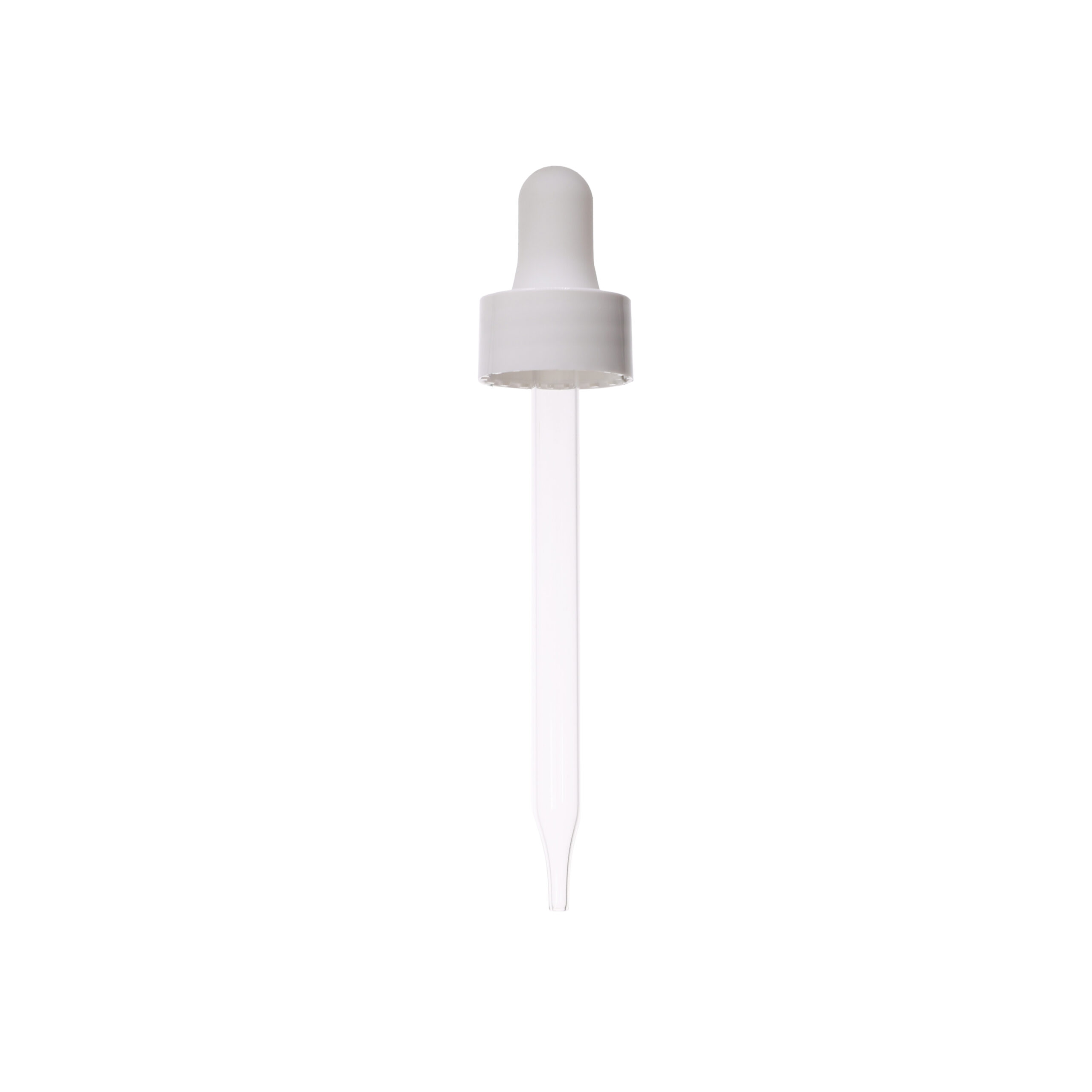 GB17209102 20-400 White PP Plastic Smooth Skirt Dropper with 91 mm Straight Glass Pipette