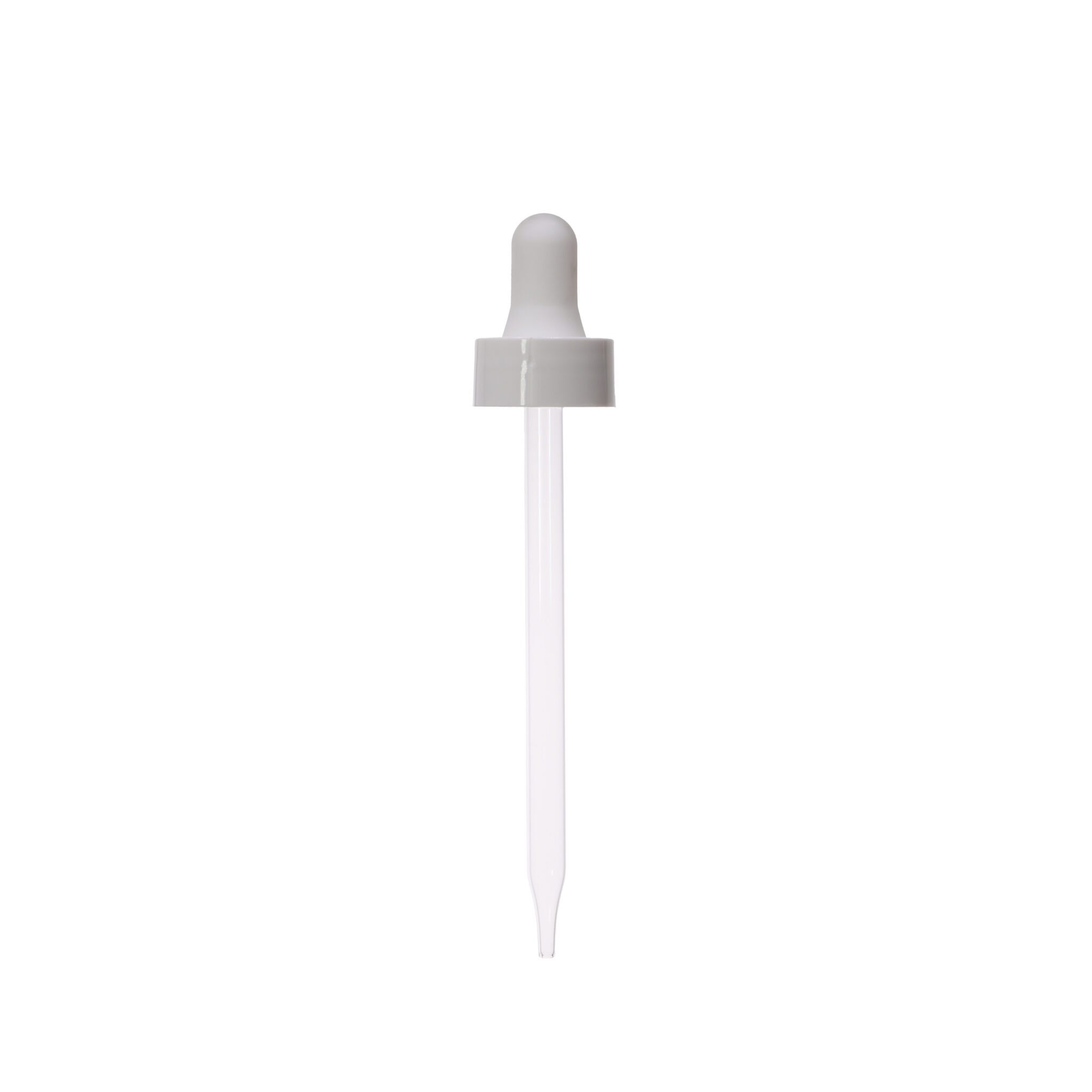 22400 White PP Smooth Skirt Dropper with 110mm Glass Pipette FH