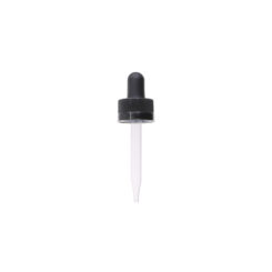 18-400 Black PP Plastic Child Resistant Dropper with 66mm Straight Glass Pipette