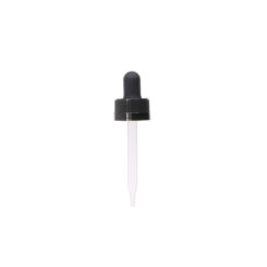 18-400 Black PP Plastic Child Resistant Dropper with 71 mm Straight Glass Pipette