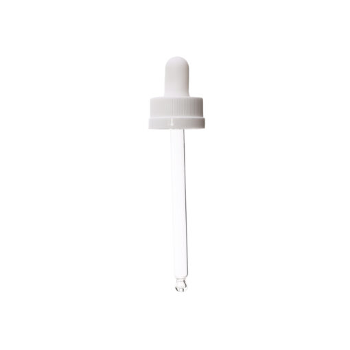 20-400 White PP Plastic Child Resistant Dropper with 91 mm Round Tip Glass Pipette