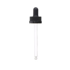 20-400 Black PP Plastic Child Resistant Dropper with 91 mm Round Tip Glass Pipette