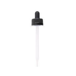 22-400 Black PP Plastic Child Resistant Dropper with 110 mm Straight Glass Pipette