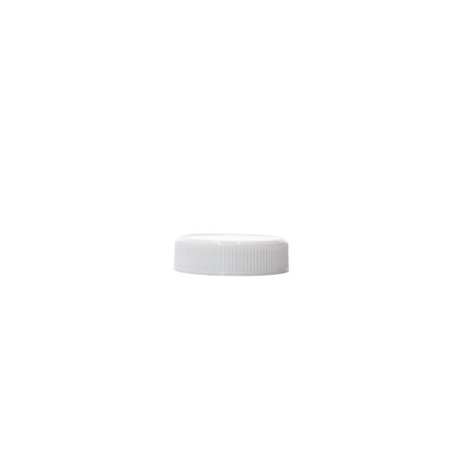 side view 38-400 White PP Ribbed Skirt Cap with HIS Liner