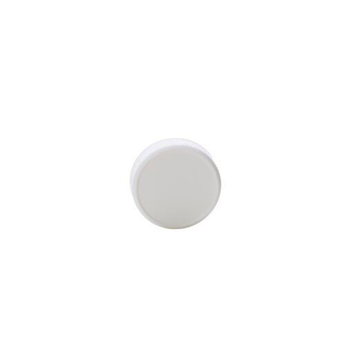 top view 38-400 White PP Ribbed Skirt Cap with HIS Liner