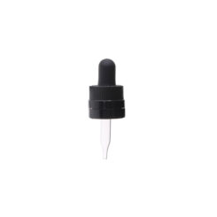 18-415 Black PP Plastic CRC and Tamper Evident Dropper with 48mm Straight Glass Pipette