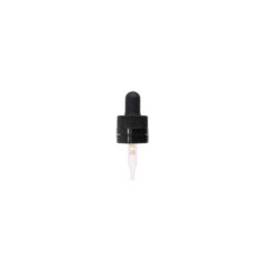 18-415 Black PP Plastic CRC and Tamper Evident Dropper with 48mm Straight Medical Graduated Glass Pipette