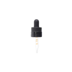 18-415 Black PP Plastic CRC and Tamper Evident Dropper with 58mm Straight Medical Graduated Glass Pipette