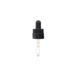 18-415 Black PP Plastic CRC and Tamper Evident Dropper with 58mm Round Tip Medical Graduated Glass Pipette