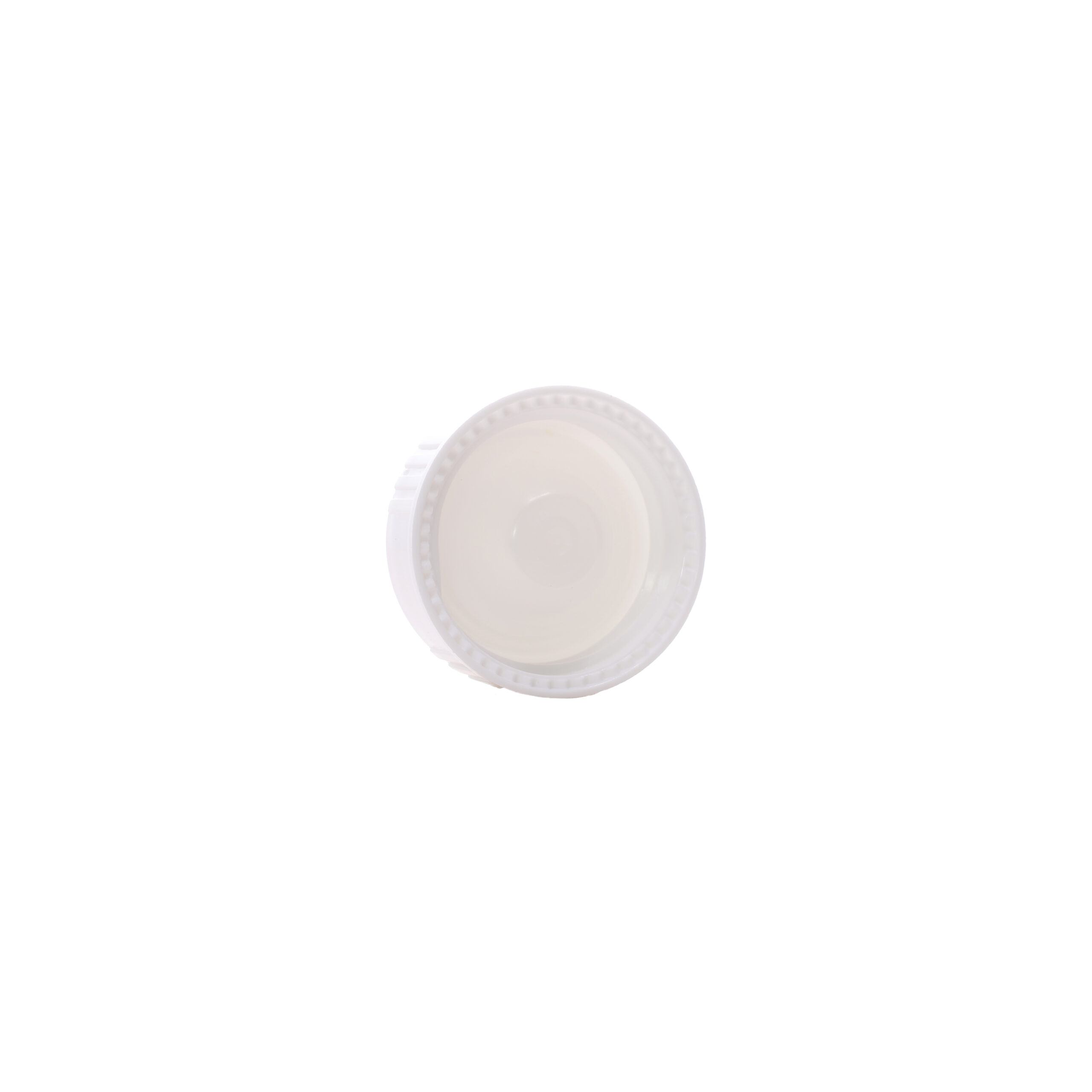 GB402802_2 Inside view of 28-400 White Semi Ribbed Skirt Phenolic Cap Liner