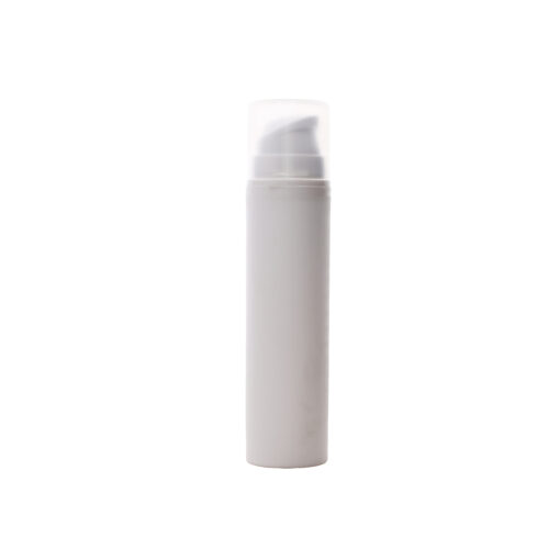 50ml Matte White PP Plastic Airless Bottles with 32mm Matte White Airless Pump & Clear Overcap