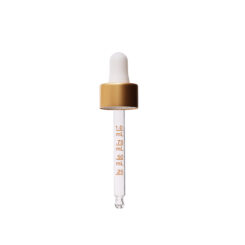 20-400 Matte Gold Dropper with Matte White Rubber Bulb 76mm Bulb Tip Medical Graduated Glass Pipette