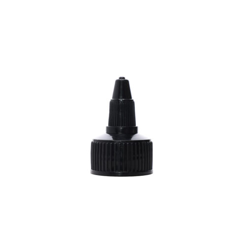 closed veiw 24-410 Black PP Plastic Twist Top Cap with HIS Liner for LDPE Bottle