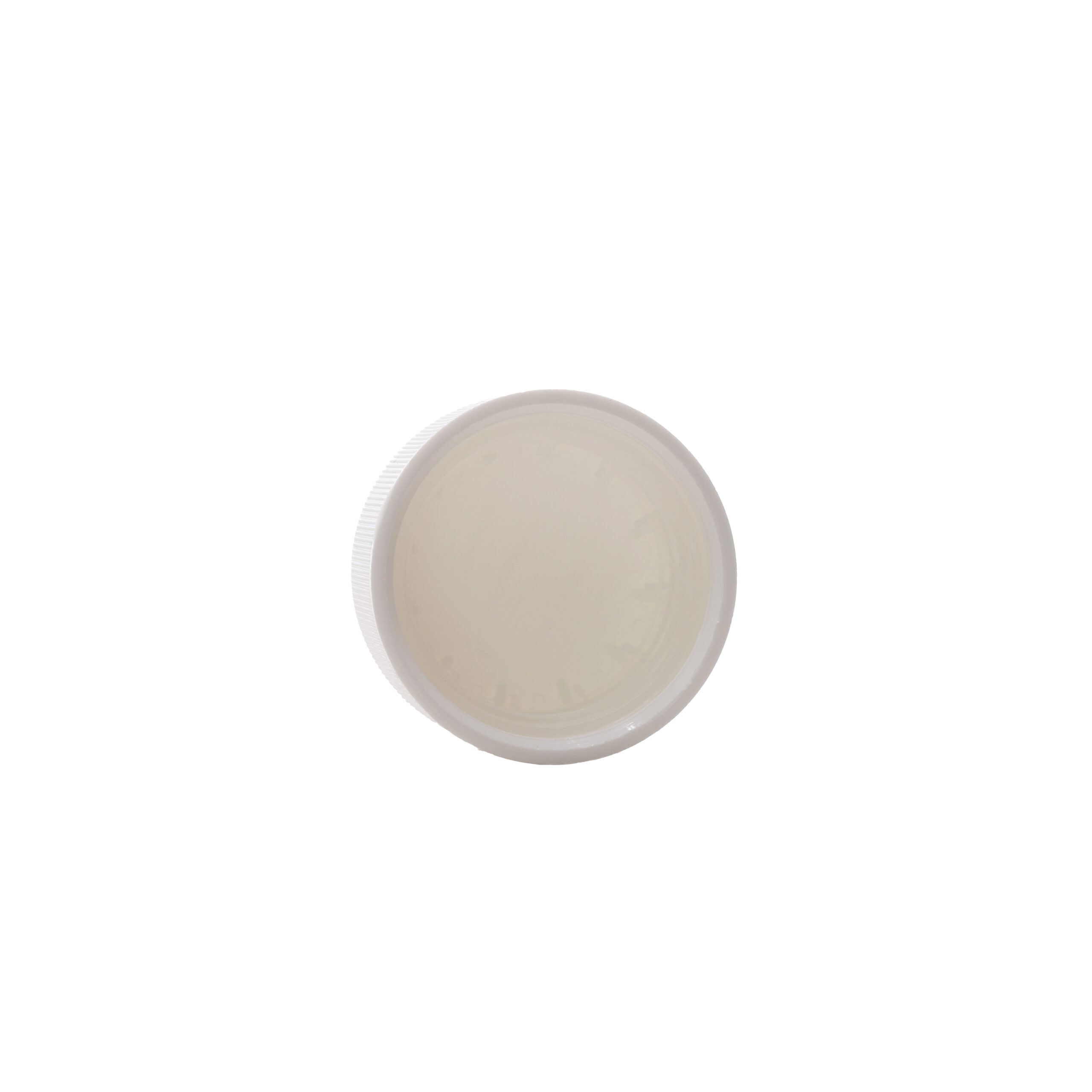 GB2828202PE 28-400 White Ribbed Skirt CRC Cap with PE Liner