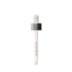 20-400 Matte Silver Dropper with Matte White Rubber Bulb 91mm Bulb Tip Medical Graduated Glass Pipette