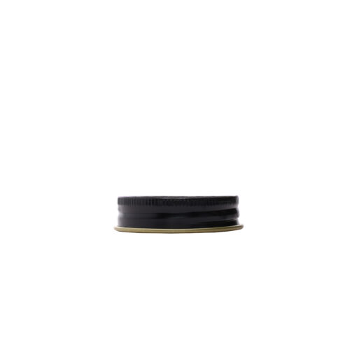 43-400 Glossy Black and Gold Metal Cap with Plastisol Liner