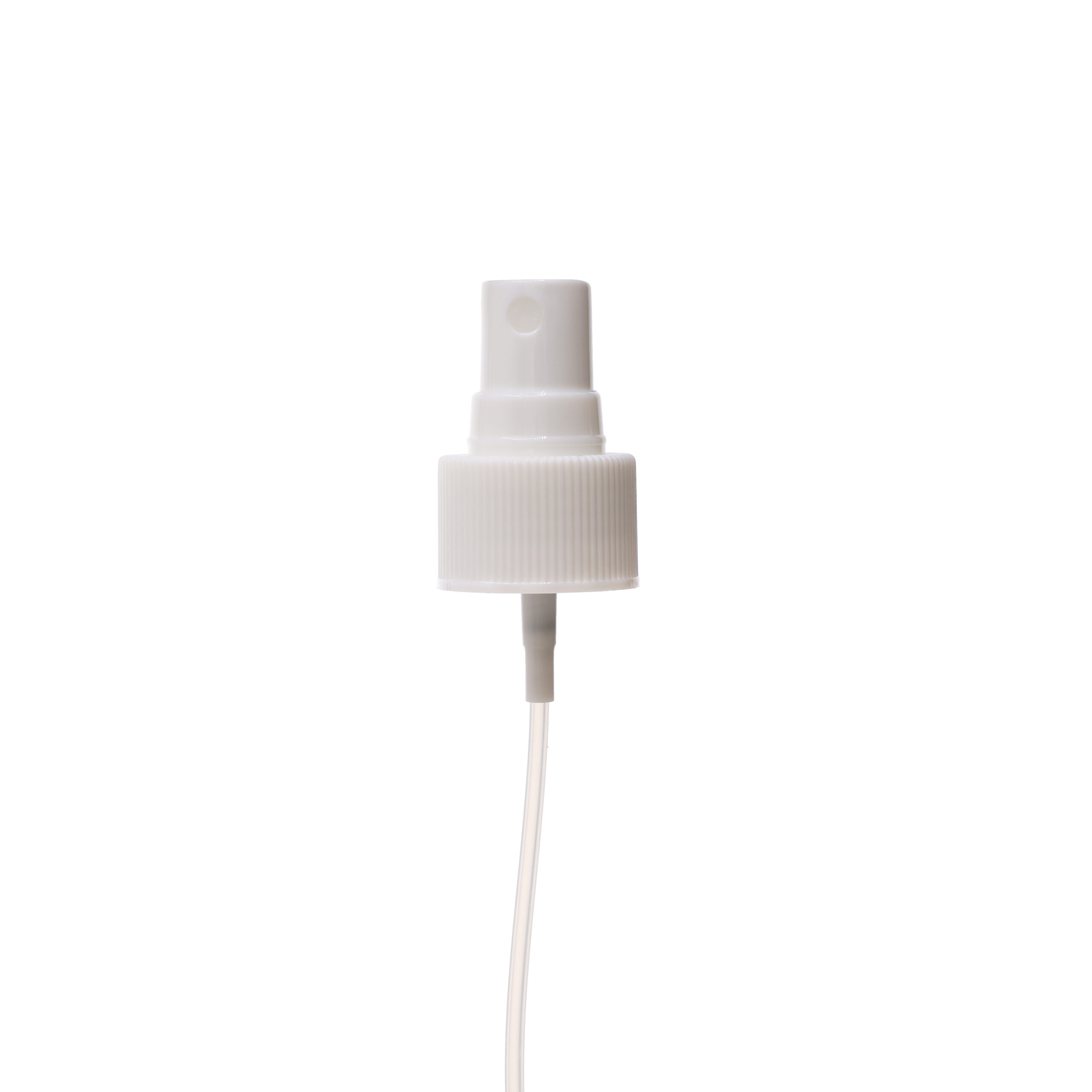 PB0224175202_2 24-410 White PP Plastic Ribbed Skirt Fine-Mist Sprayer with 175mm Dip Tube - view without cap