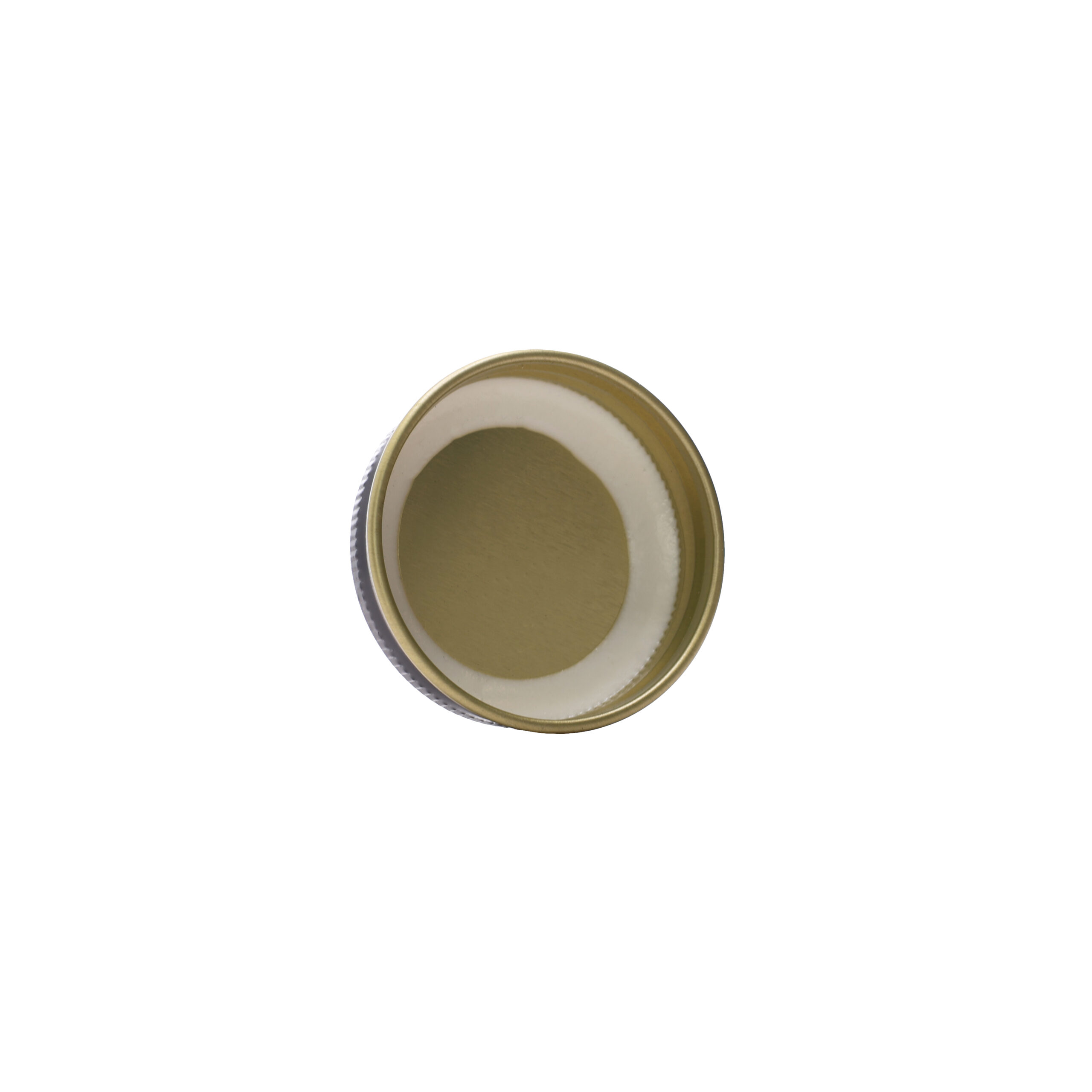 43-400 Glossy Black and Gold Metal Cap with Plastisol Liner - liner view