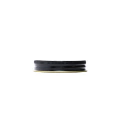 58-400 Glossy Black and Gold Metal Cap with Plastisol Liner - side view