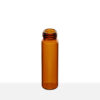 15-425 Neck Finish 2 Dram Amber Borosilicate Glass Vial tilted view