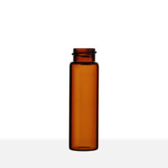 18-400 Neck Finish 4 Dram Amber Borosilicate Glass Vial side view