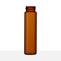 22-400 Neck Finish 8 Dram Amber Borosilicate Glass Vial side view