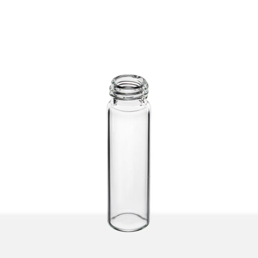 15-425 Neck Finish 2 Dram Clear Borosilicate Glass Vial tilt view