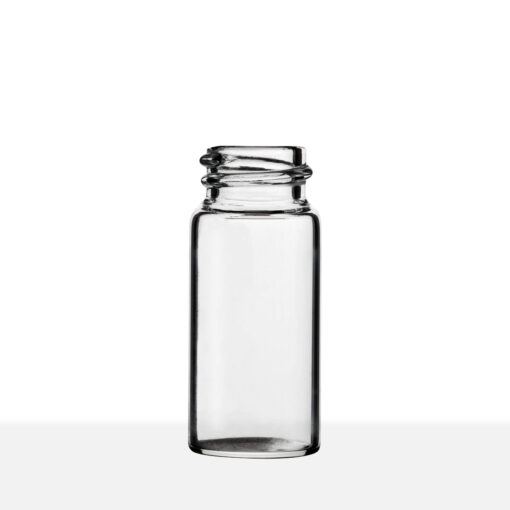 18-400 Neck Finish 2 1/3 Dram Clear Borosilicate Glass Vial side view