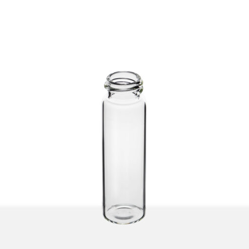 18-400 Neck Finish 4 Dram Clear Borosilicate Glass Vial tilt view