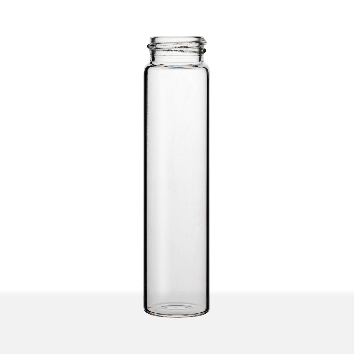 24-400 Neck Finish 10 Dram Clear Borosilicate Glass Capsule Vial side view