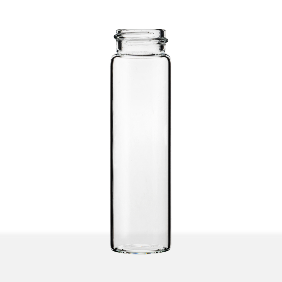 24-400 Neck Finish 9 Dram Clear Borosilicate Glass Capsule Vial side view
