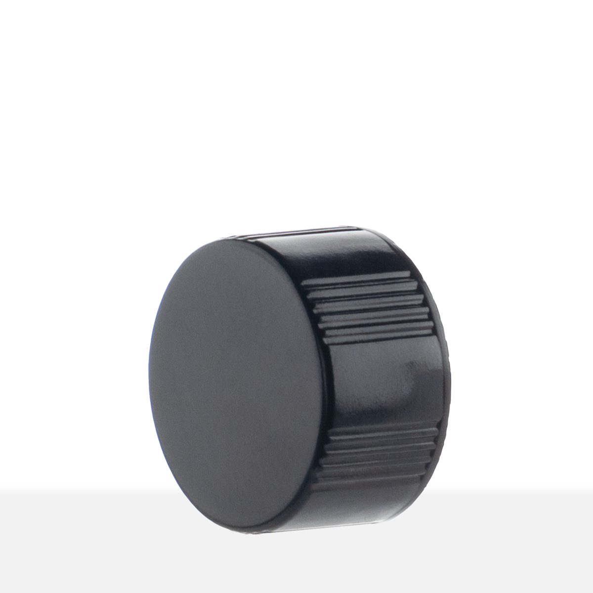 FHCBS15425_angled 15-425 Black Phenolic Cap w/ Tri-Foil Liner side view