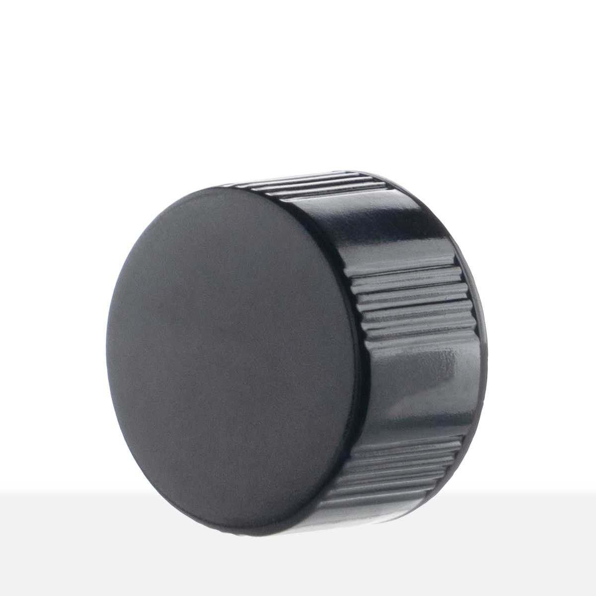 FHCBS18400_angled 18-400 Black Phenolic Cap w/ Tri-Foil Liner side view