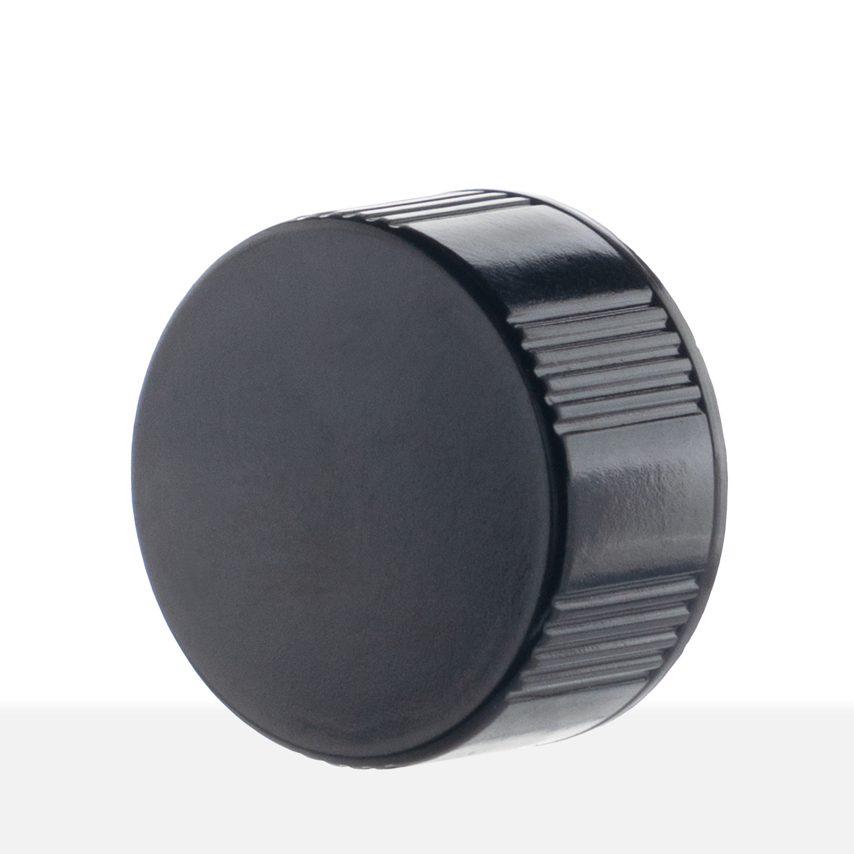 FHCBS20400_angled 20-400 Black Phenolic Cap w/ Tri-Foil Liner side view