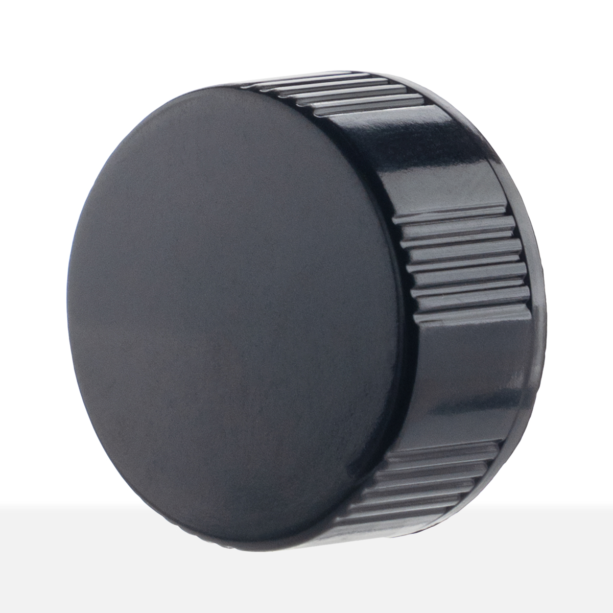 FHCBS24400_angled 24-400 Black Phenolic Cap w/ Tri-Foil Liner side view