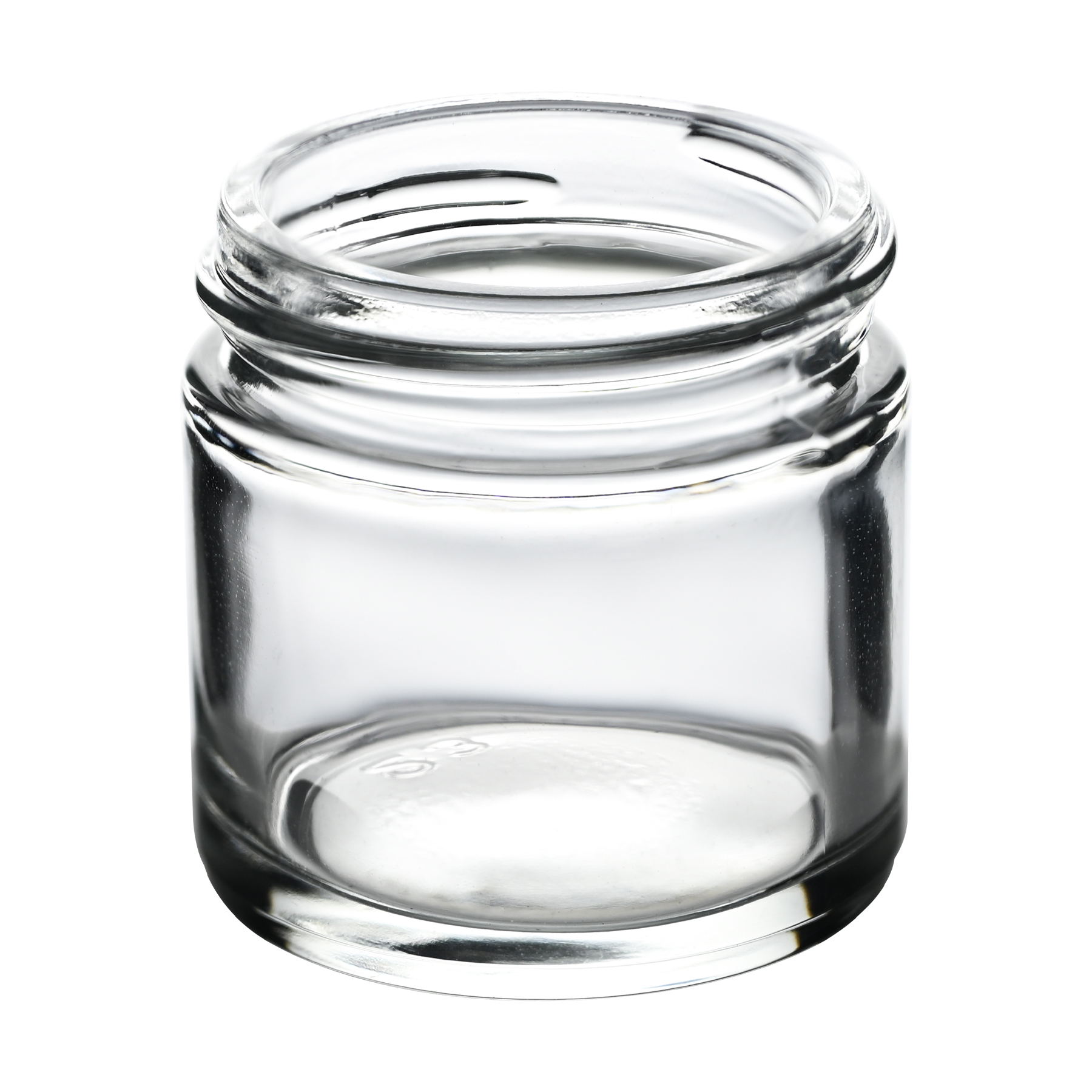 R031433001(1) 30g Straight Sided Glass Jar with 43-400 Neck Finish tilted view