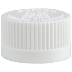 20-400 White Ribbed Skirt CRC PDT Open/Close Cap side view top up