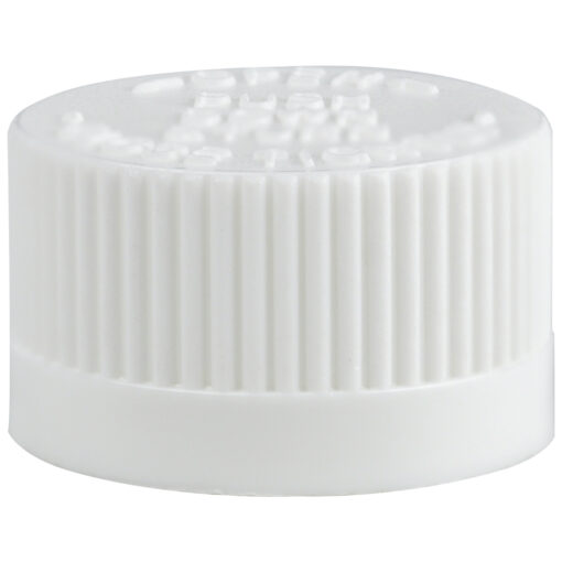 20-400 White Ribbed Skirt CRC PDT Open/Close Cap side view top up