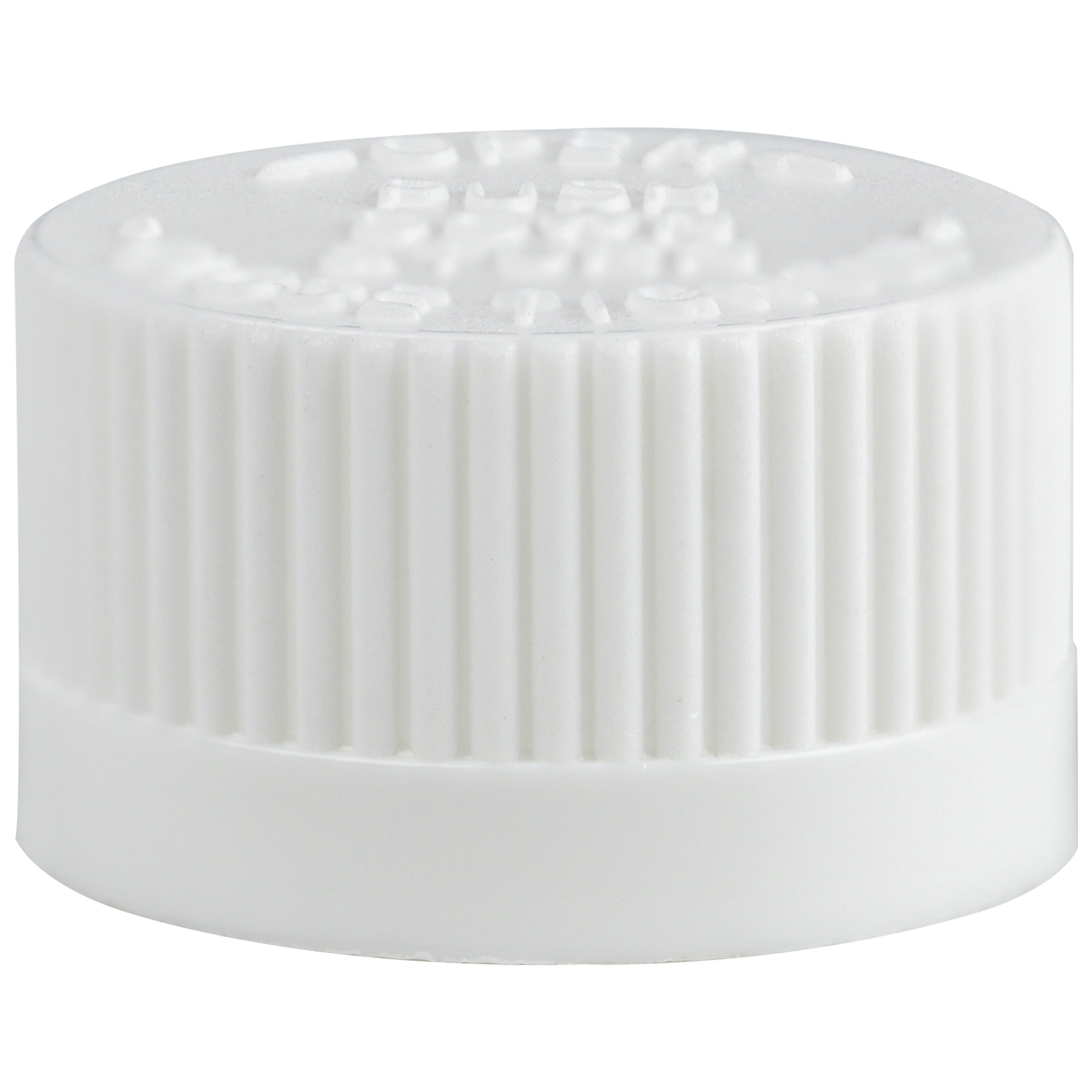 GB2820602PE 20-400 White Ribbed Skirt CRC PDT Open/Close Cap side view top up