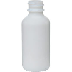 1 oz (30 ml) Opal White Glass Boston Round Bottles 20-400 Neck Finish body