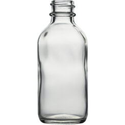 2 oz (60 ml) Clear Glass Boston Round Bottles 20-400 Neck Finish body