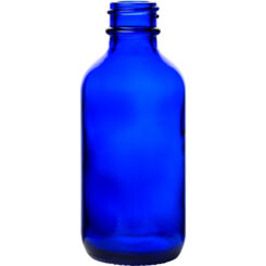 2 oz (60 ml) Cobalt Blue Glass Boston Round Bottles 20-400 Neck Finish body