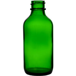 2 oz (60 ml) Green Glass Boston Round Bottles 20-400 Neck Finish body