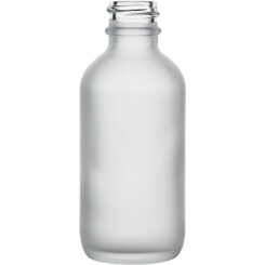 2 oz (60 ml) Clear Frosted Glass Boston Round Bottles 20-400 Neck Finish body